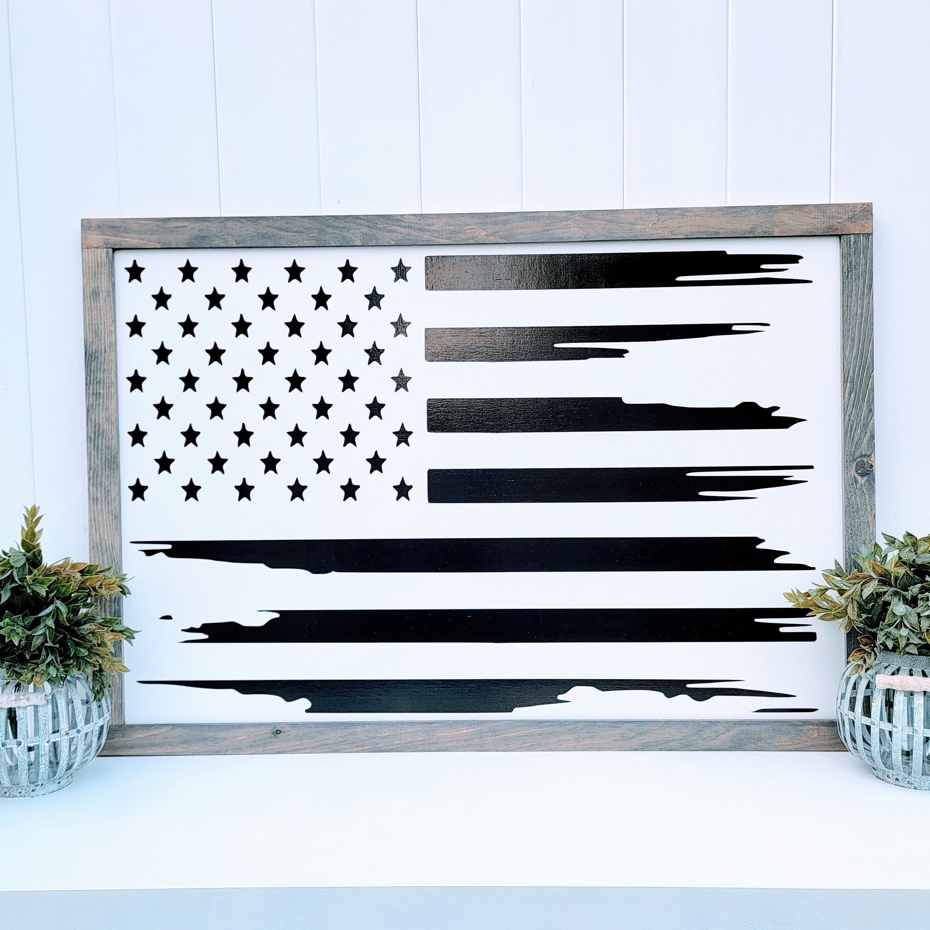 Ready to ship - American Flag Wood Sign