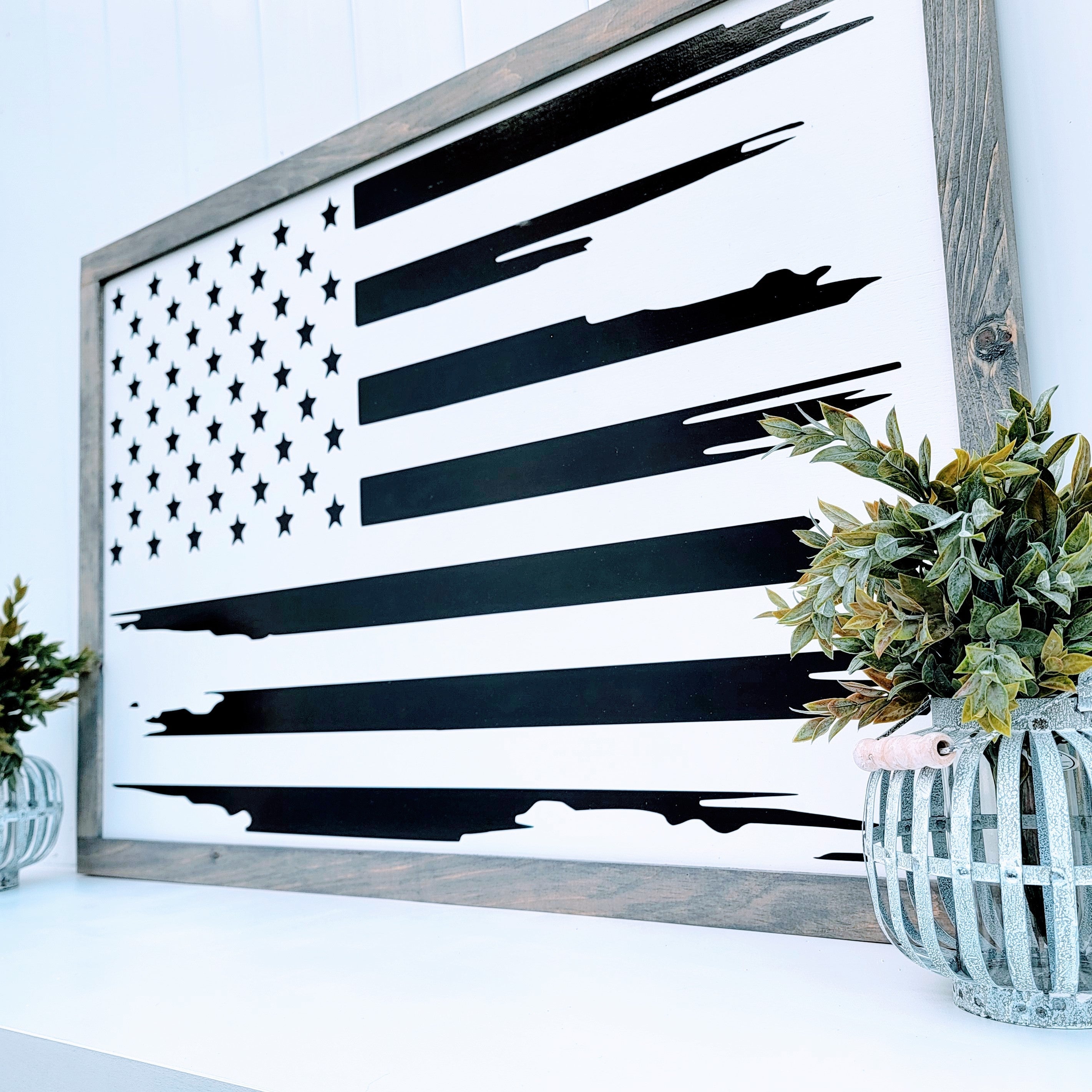 Ready to ship - American Flag Wood Sign