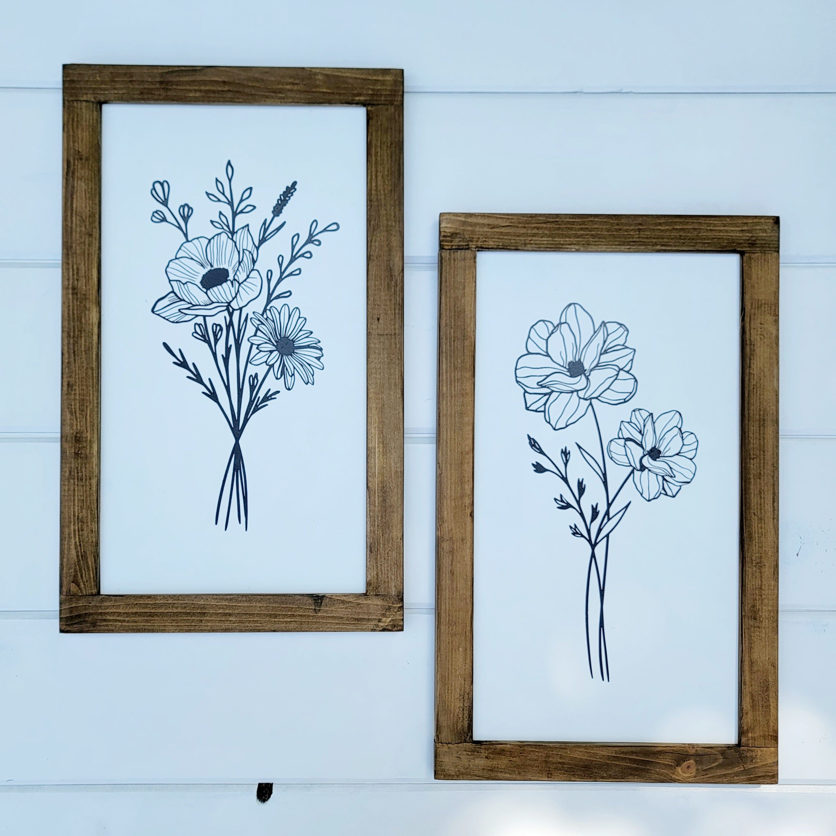 Wildflower Floral Wood Sign Set