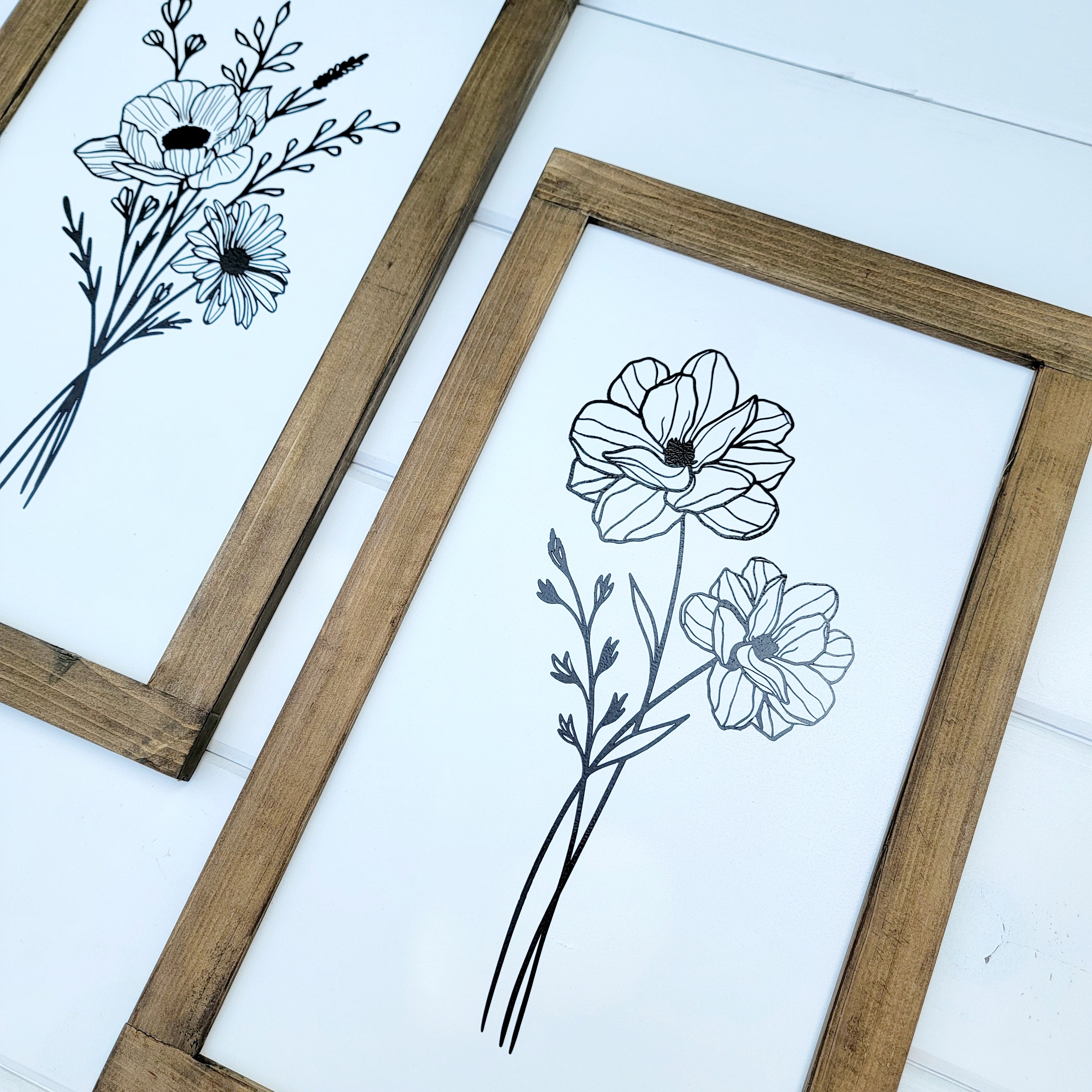 Wildflower Floral Wood Sign Set