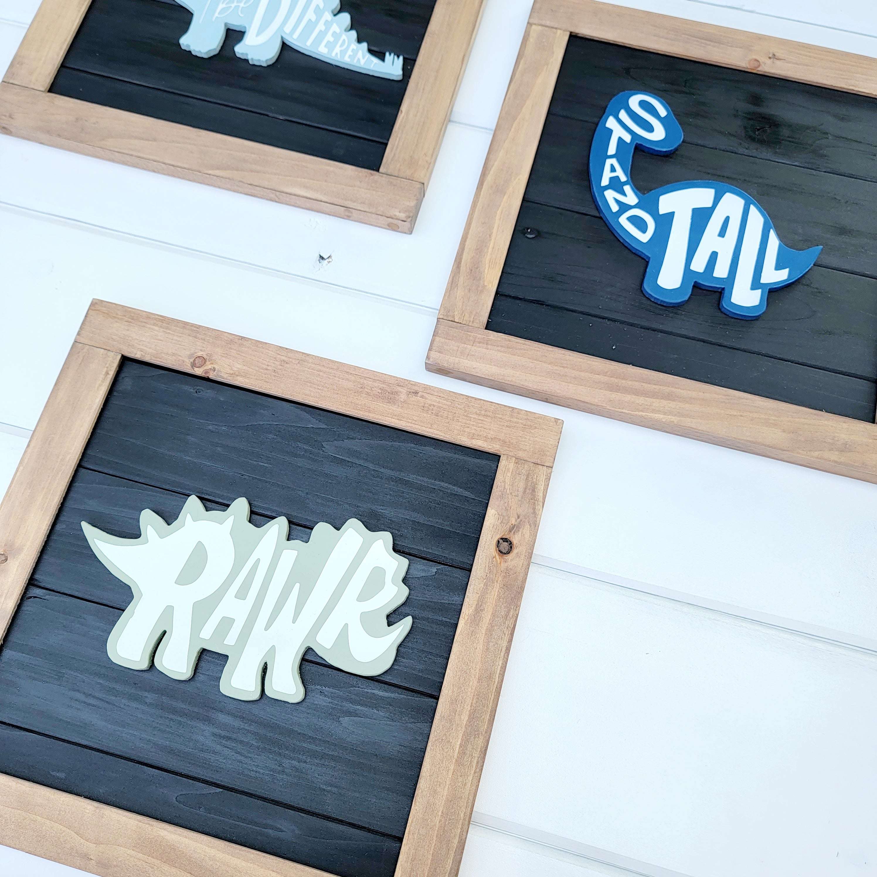 3D Dino Framed Wood Signs