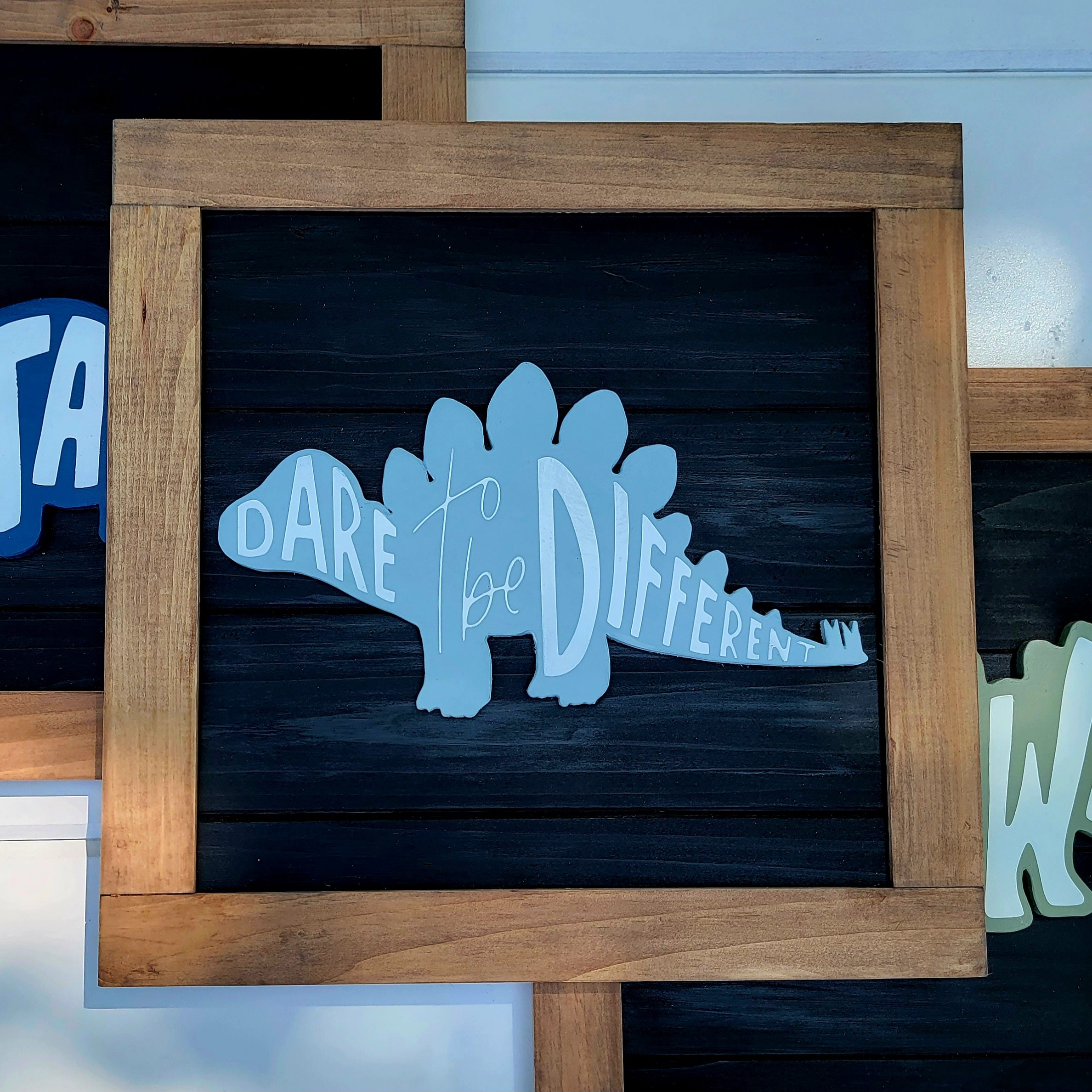 3D Dino Framed Wood Signs