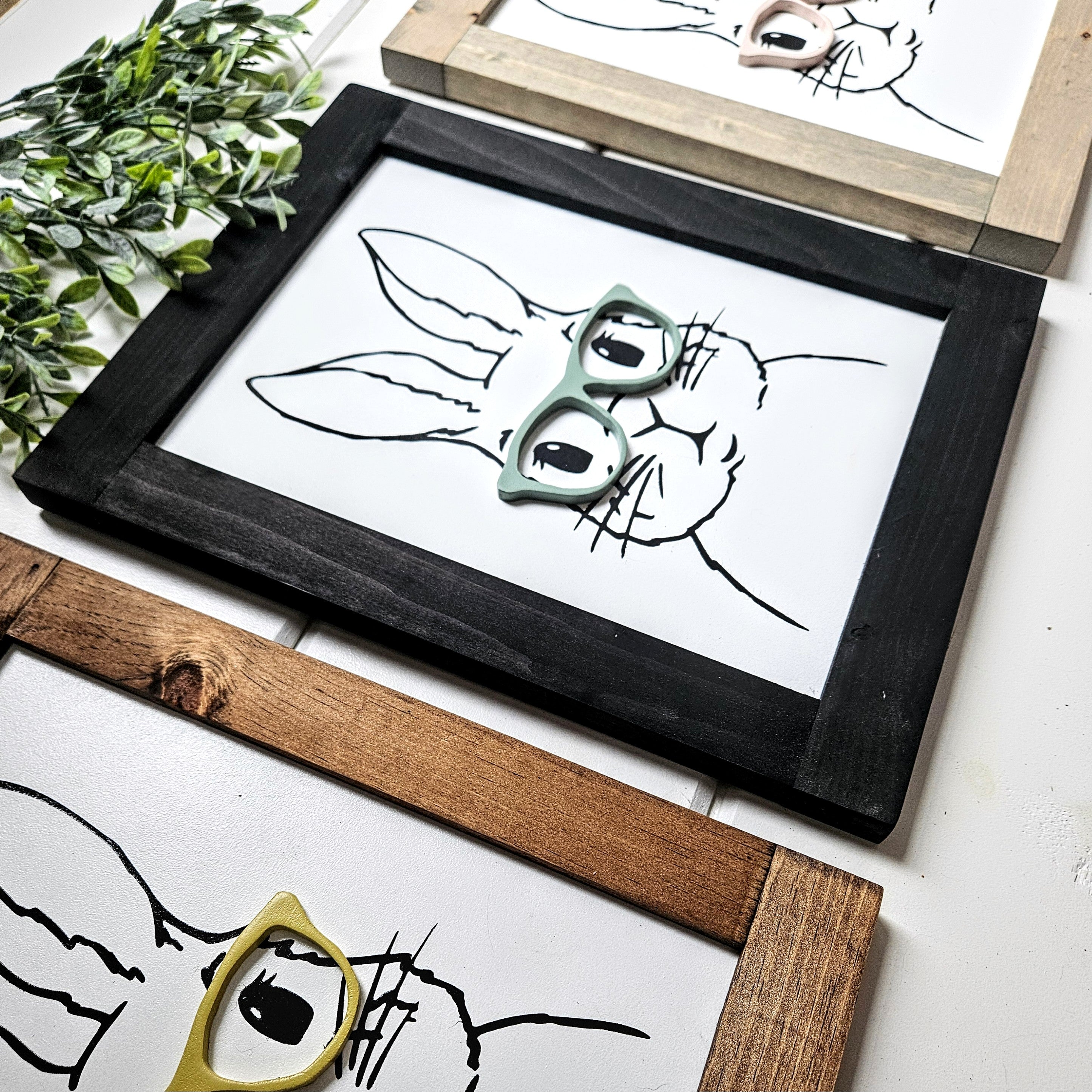 Rabbit with 3D glasses Wood Sign