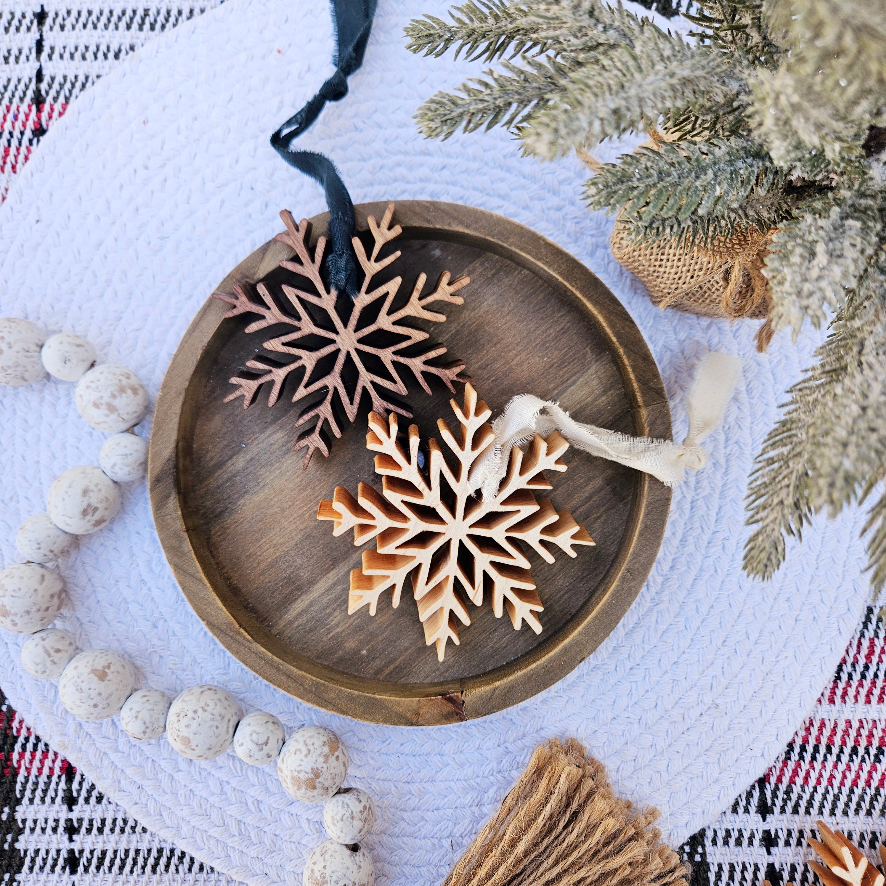 Wood Snowflake Ornament
