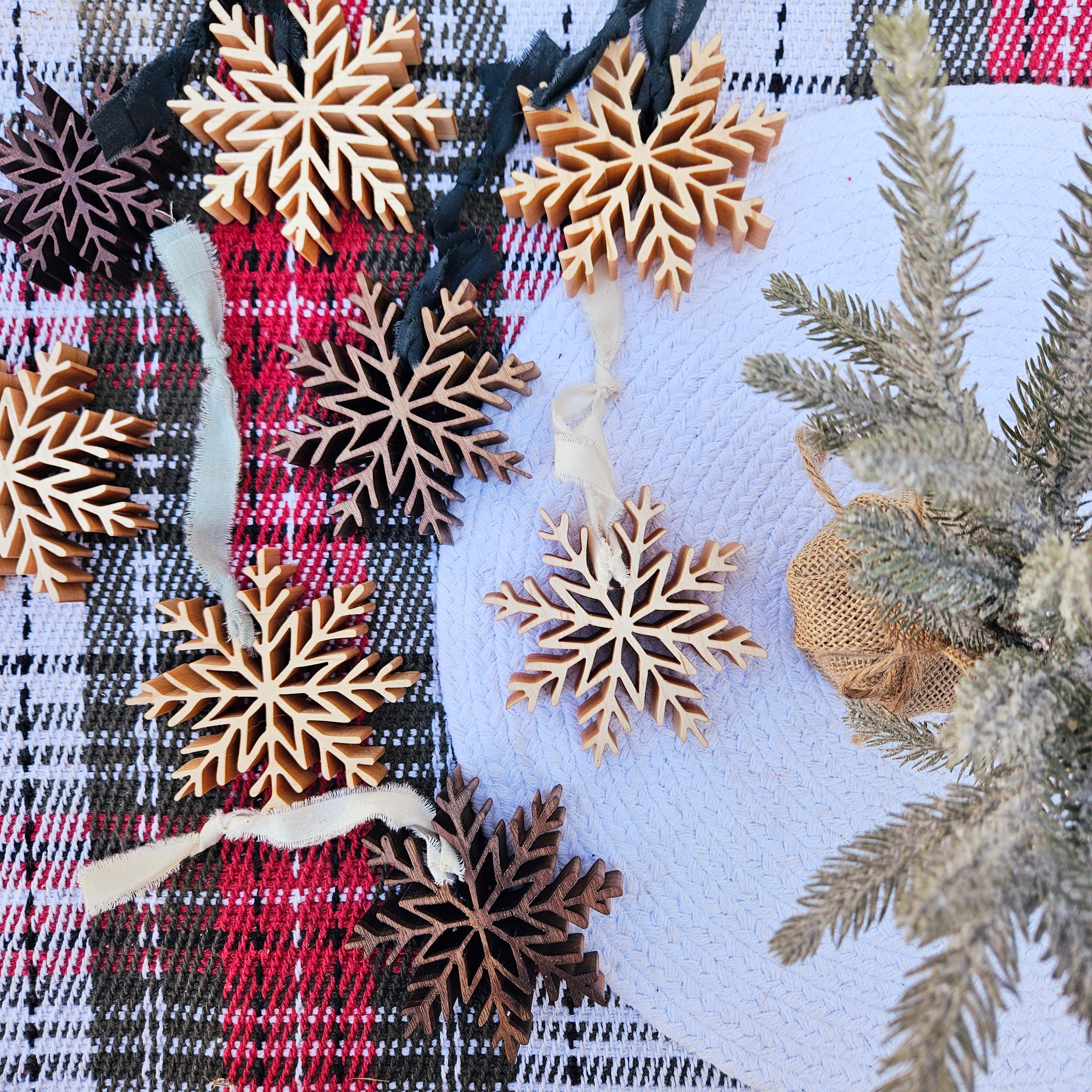 Wood Snowflake Ornament