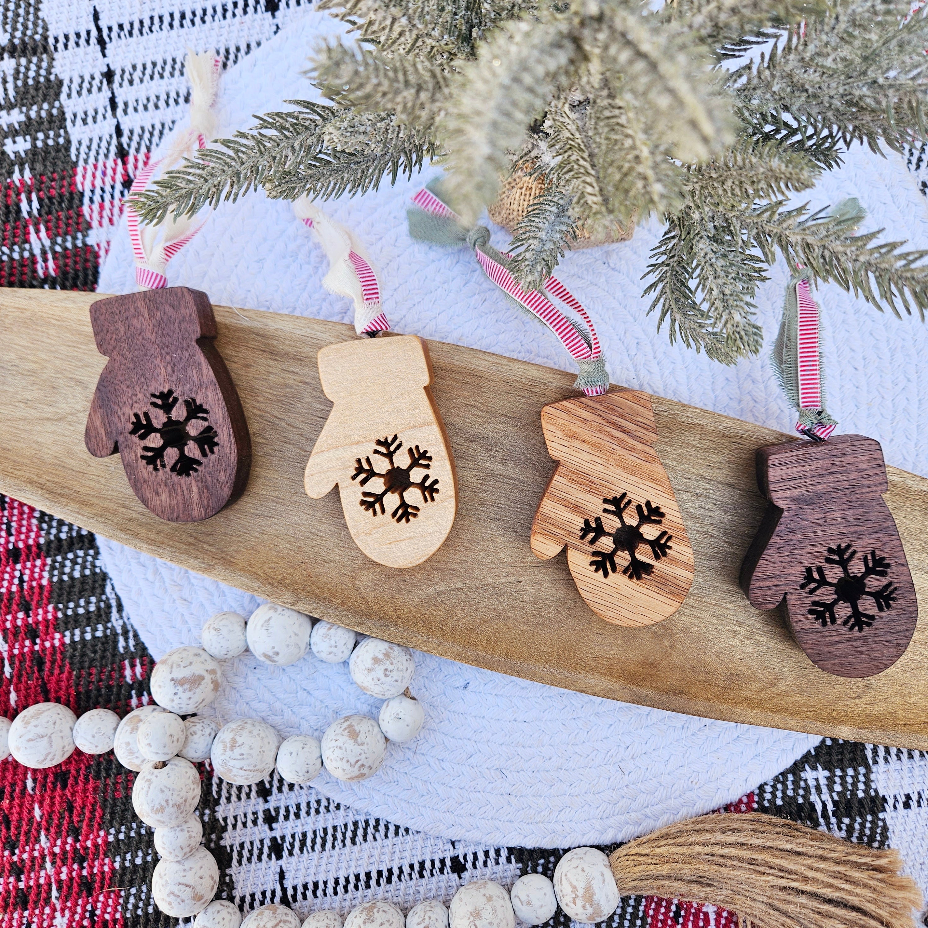 Wood Mitten Ornament