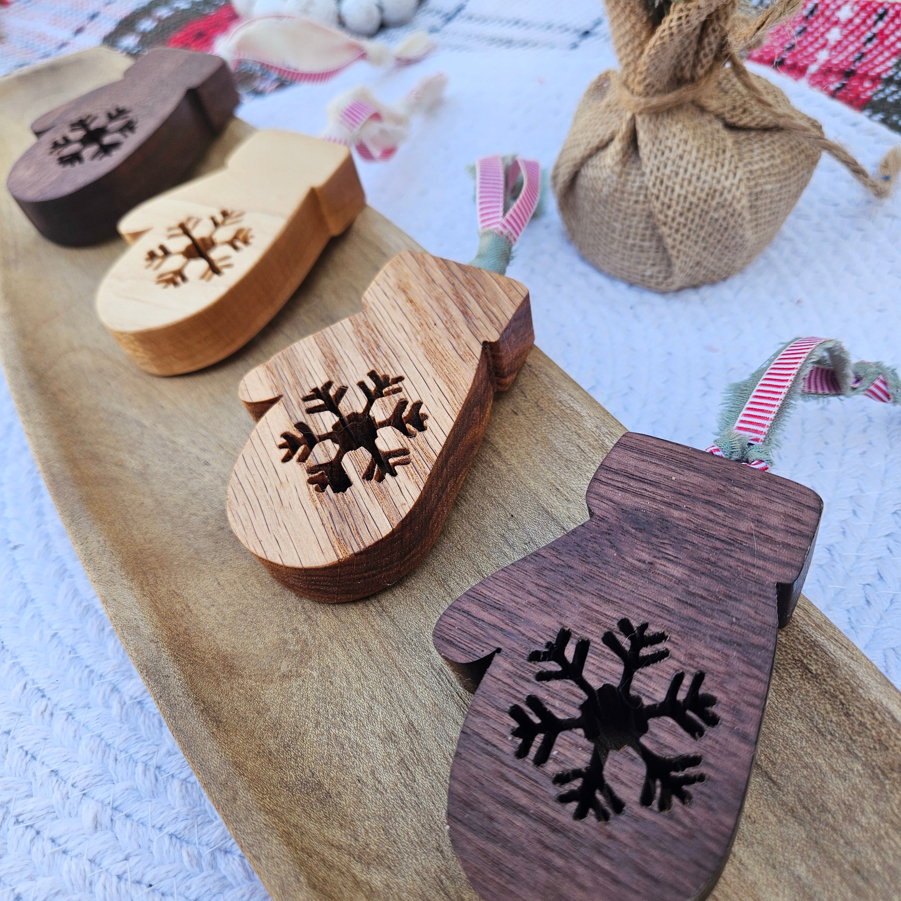 Wood Mitten Ornament
