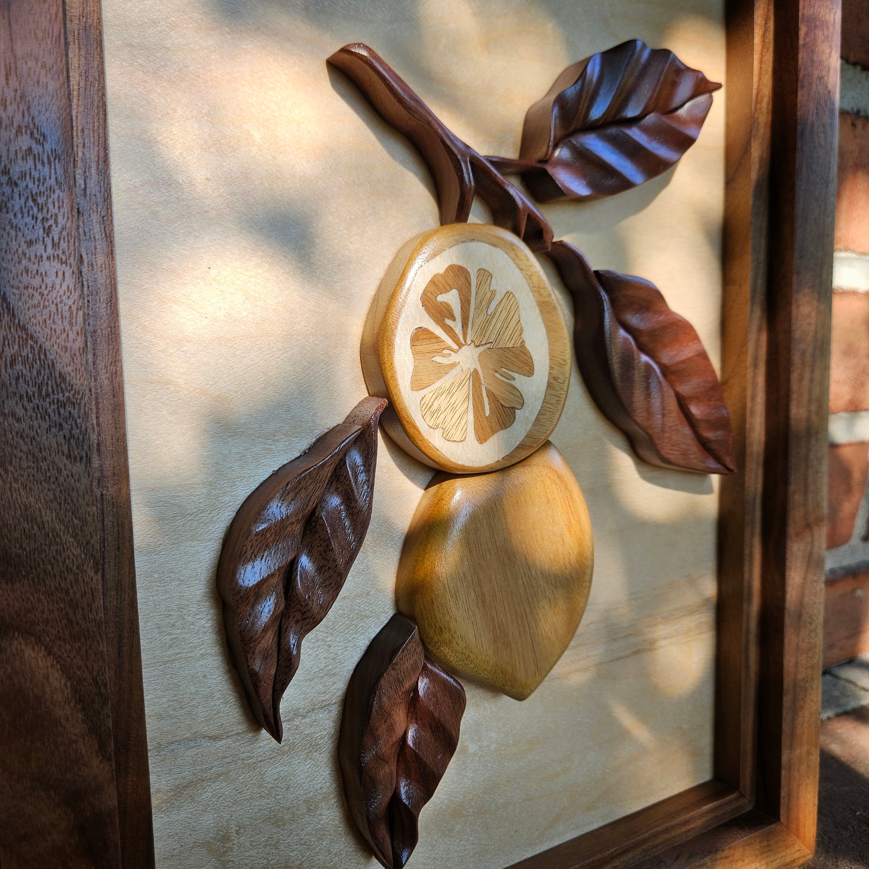 3D Hardwood Lemon Wall Art