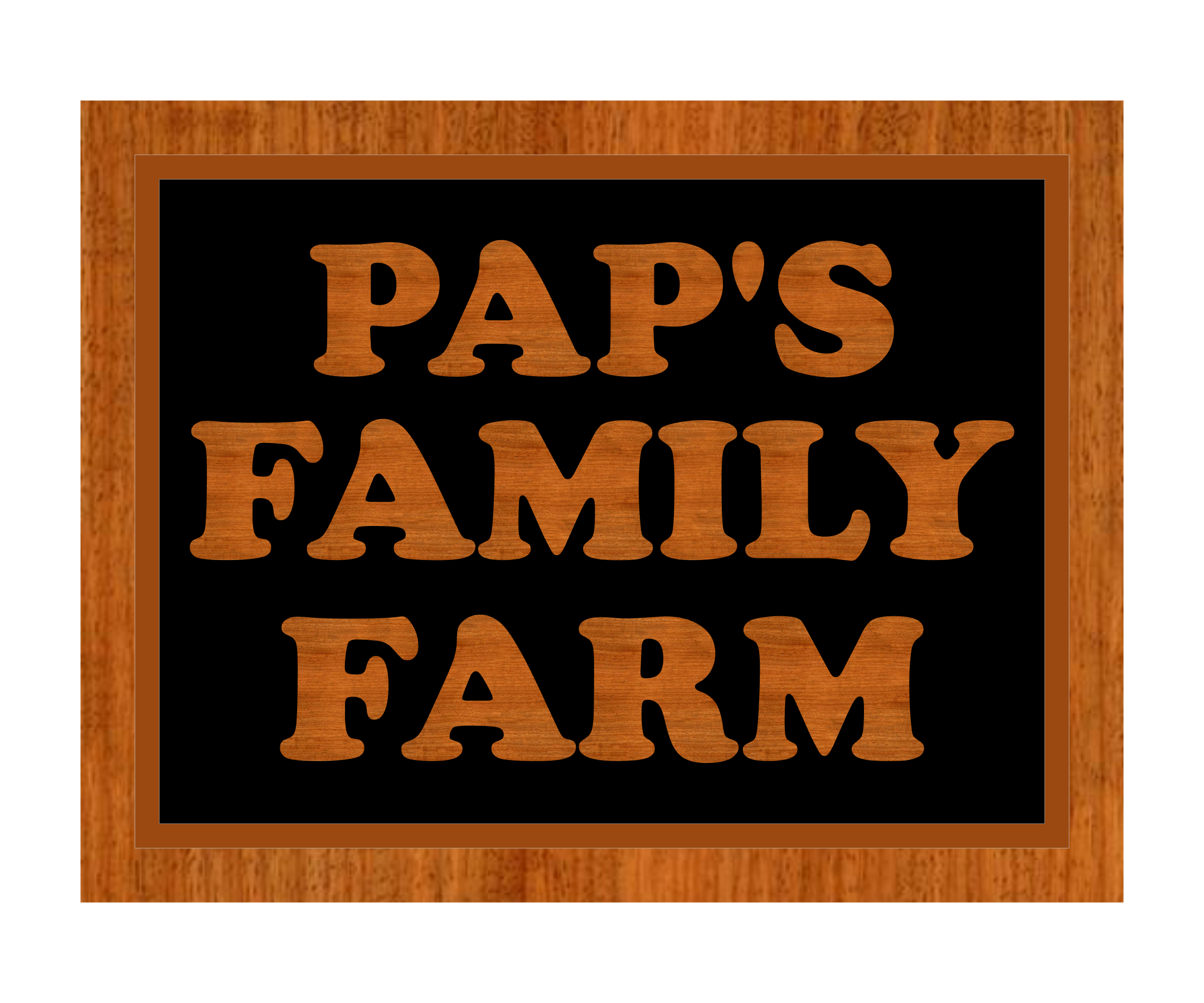 Custom 3D Wood Sign - Pap's Family Farm