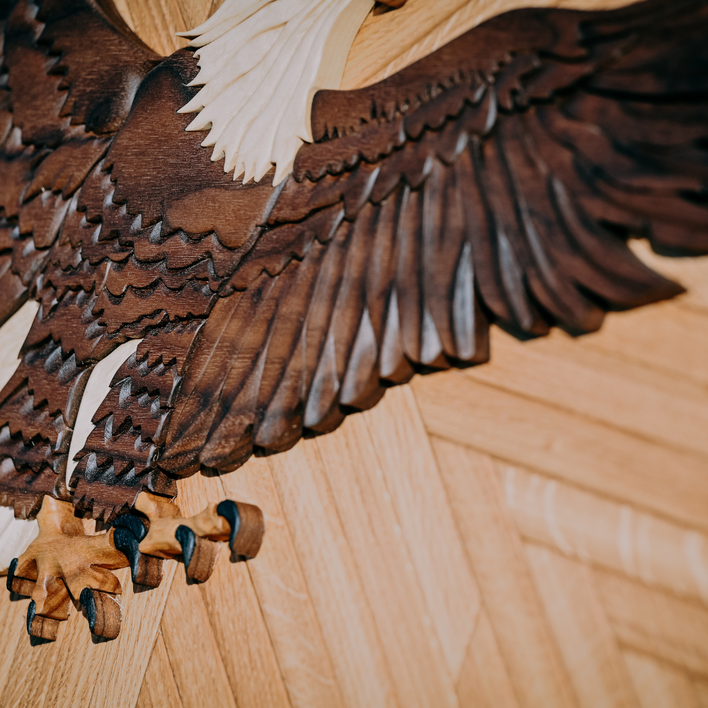 3D Hardwood Bald Eagle Statement piece