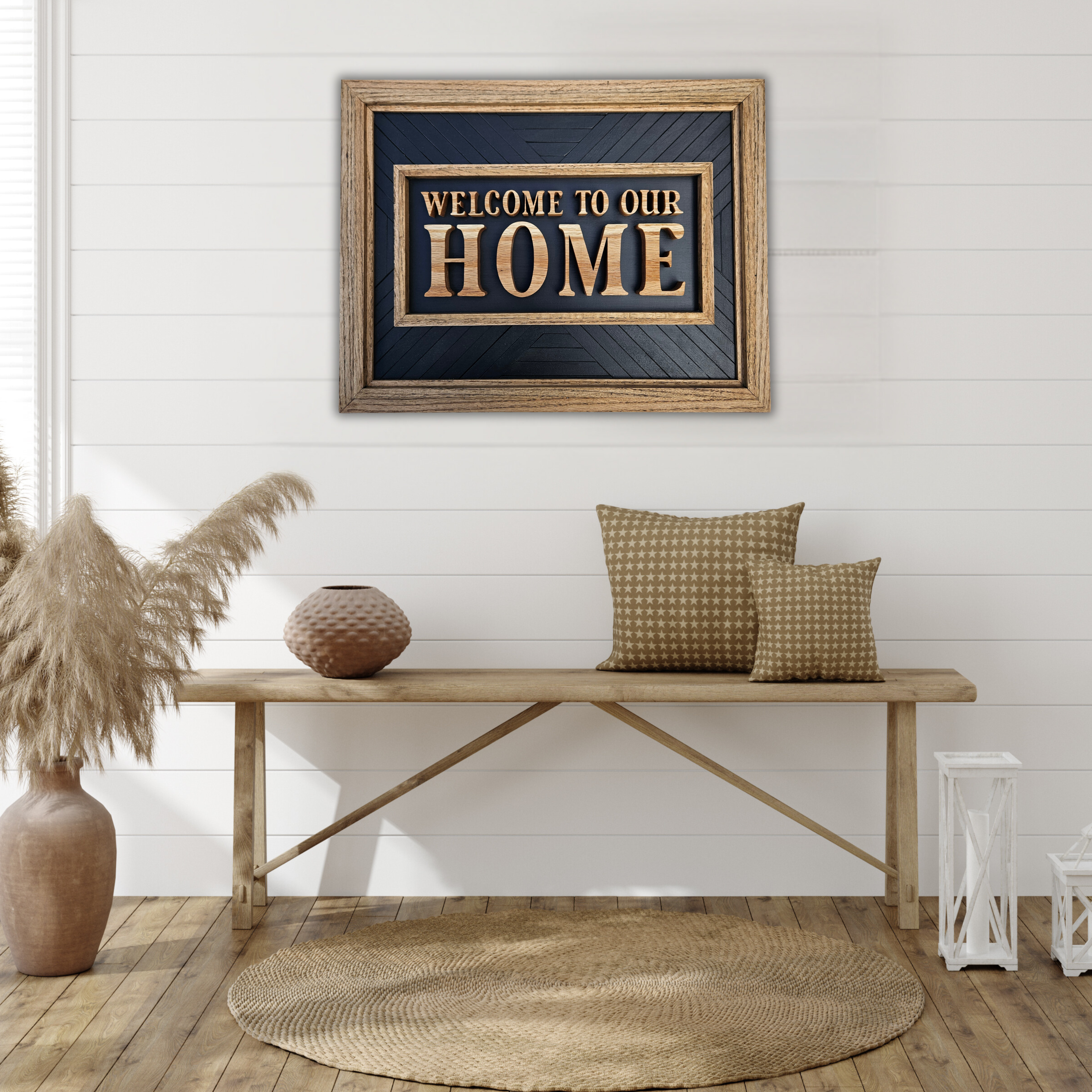 3D Welcome to our Home Wood Sign