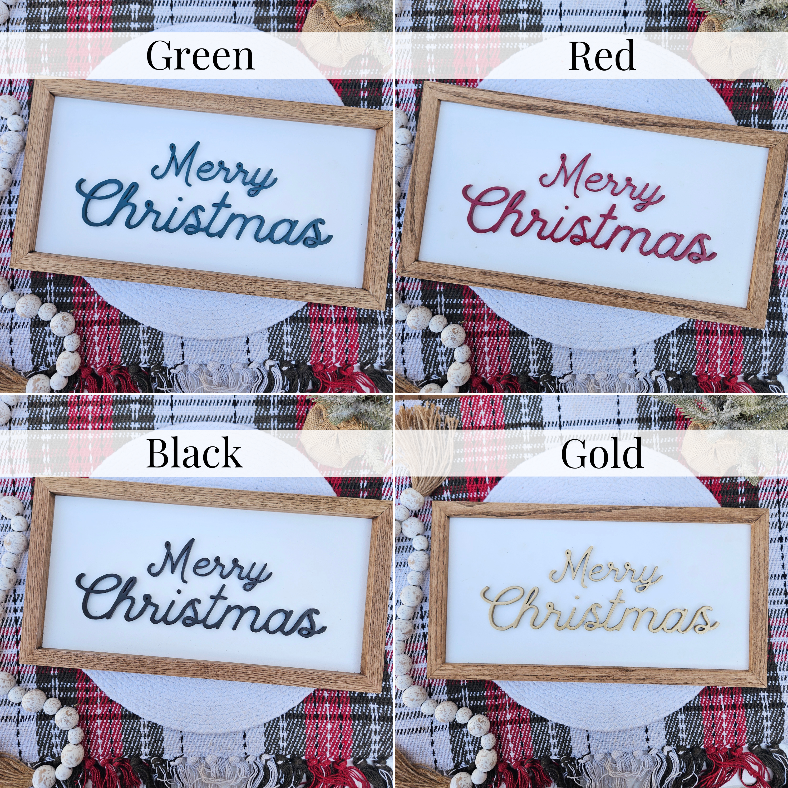3D Merry Christmas Wood Sign