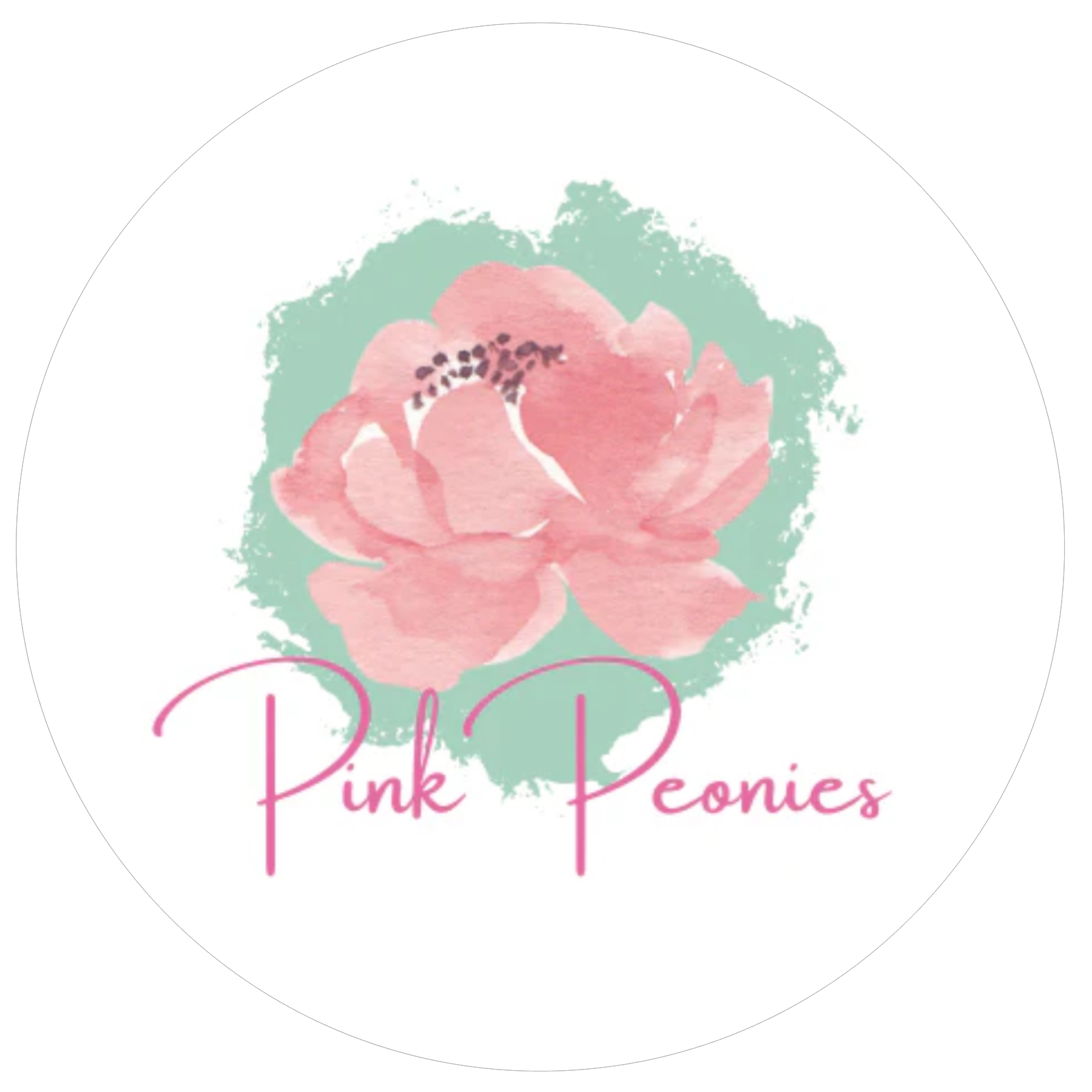 Custom 3D Business Logo Sign - Pink Peonies