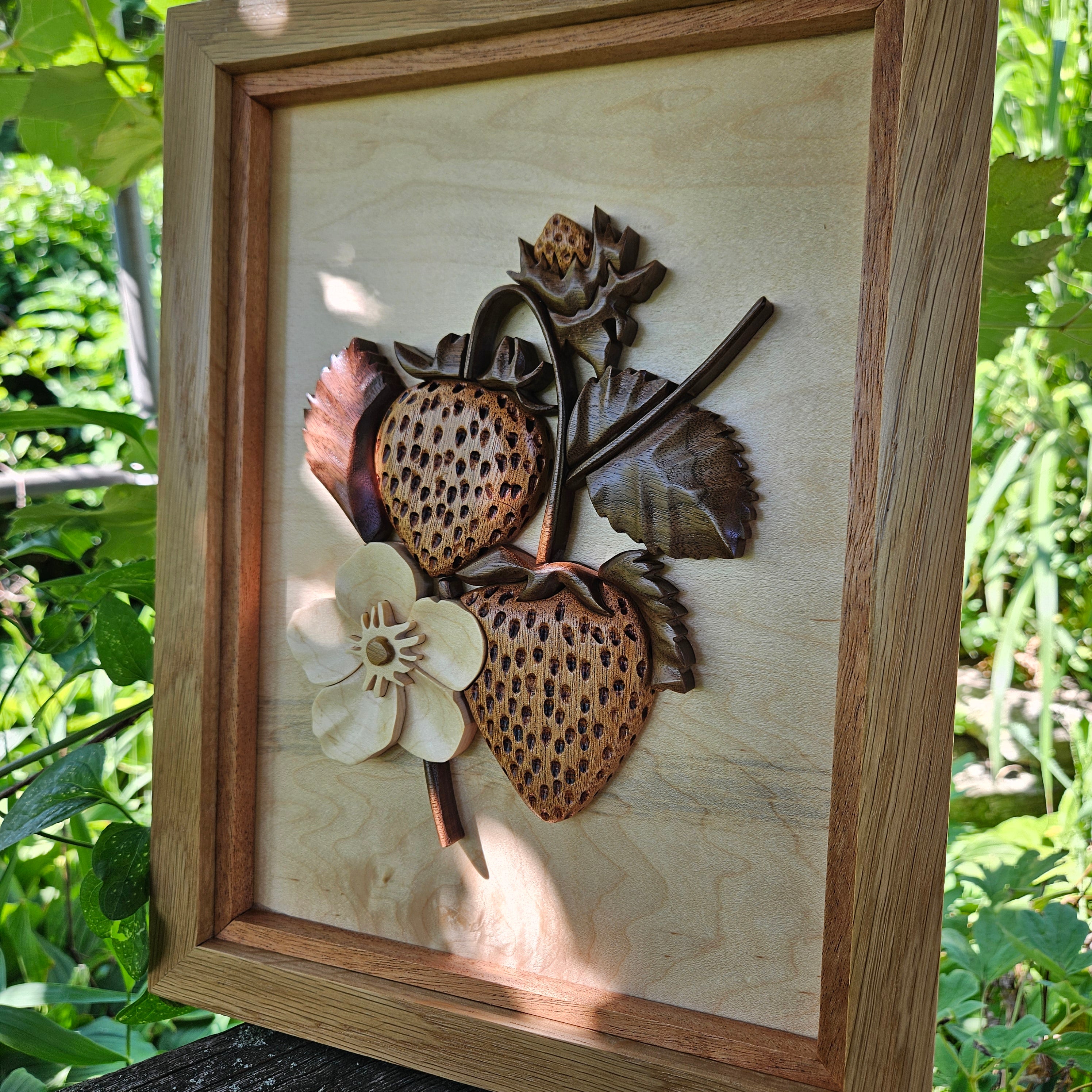 3D Hardwood Strawberry Wall Art
