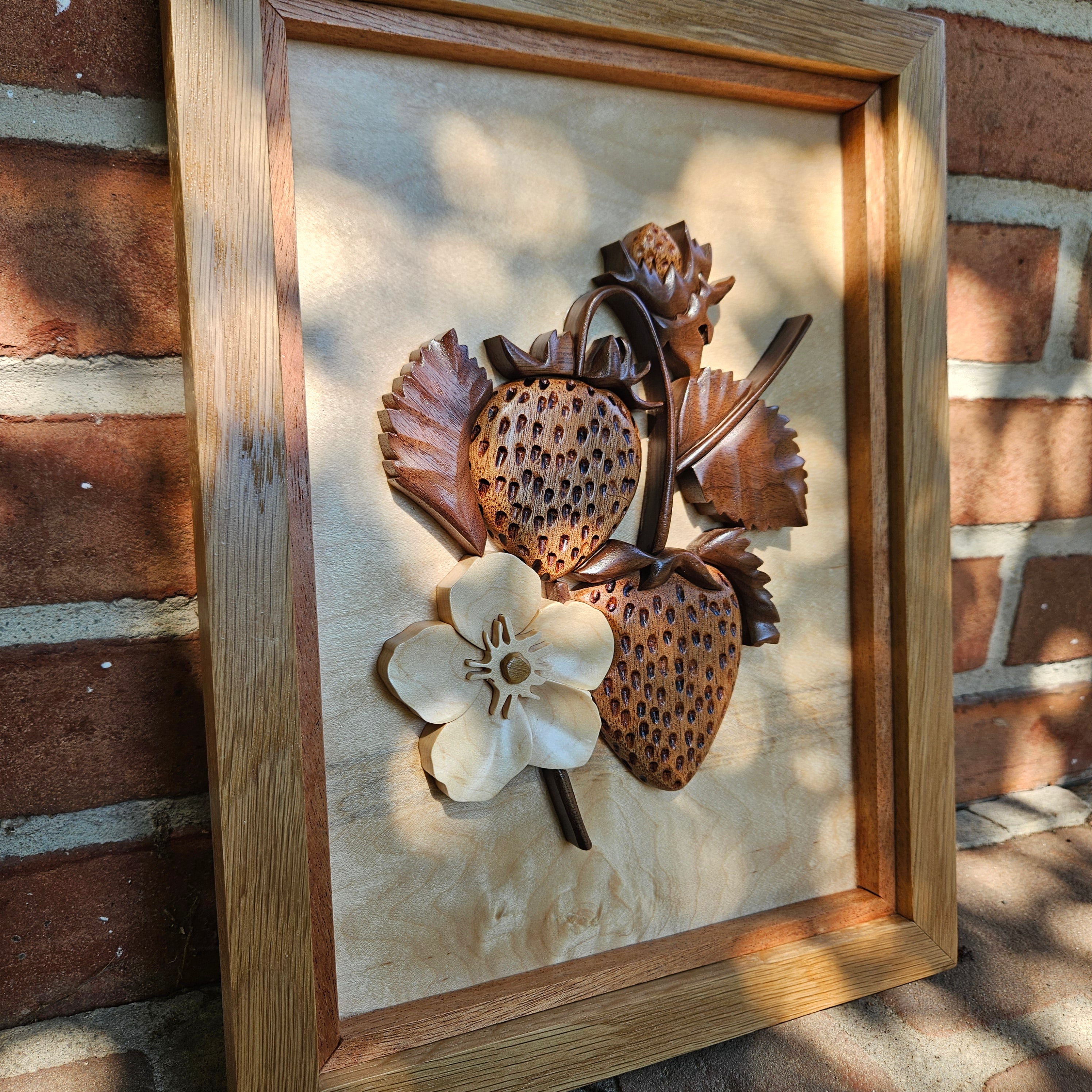 3D Hardwood Strawberry Wall Art