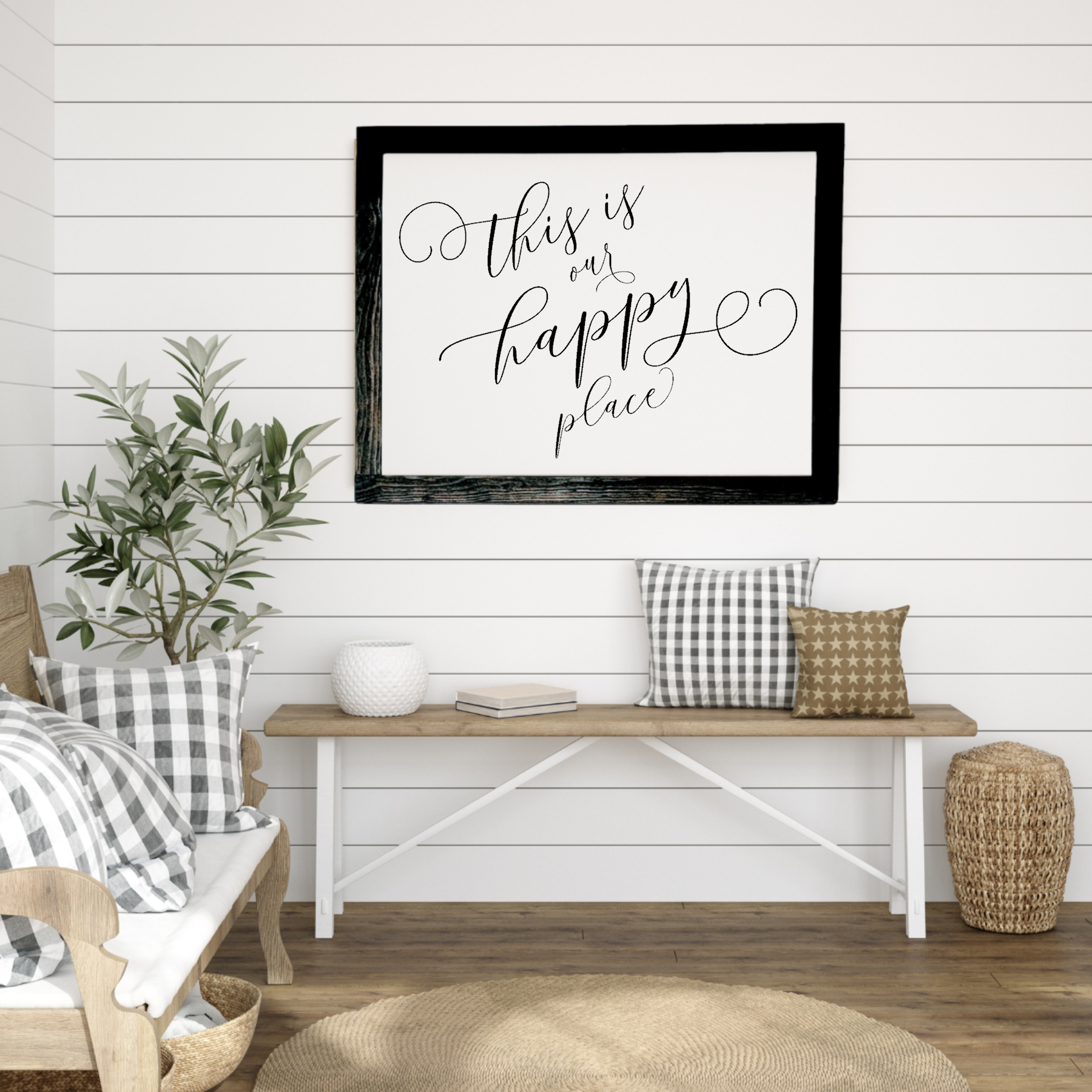 This is our happy place - Wood Sign