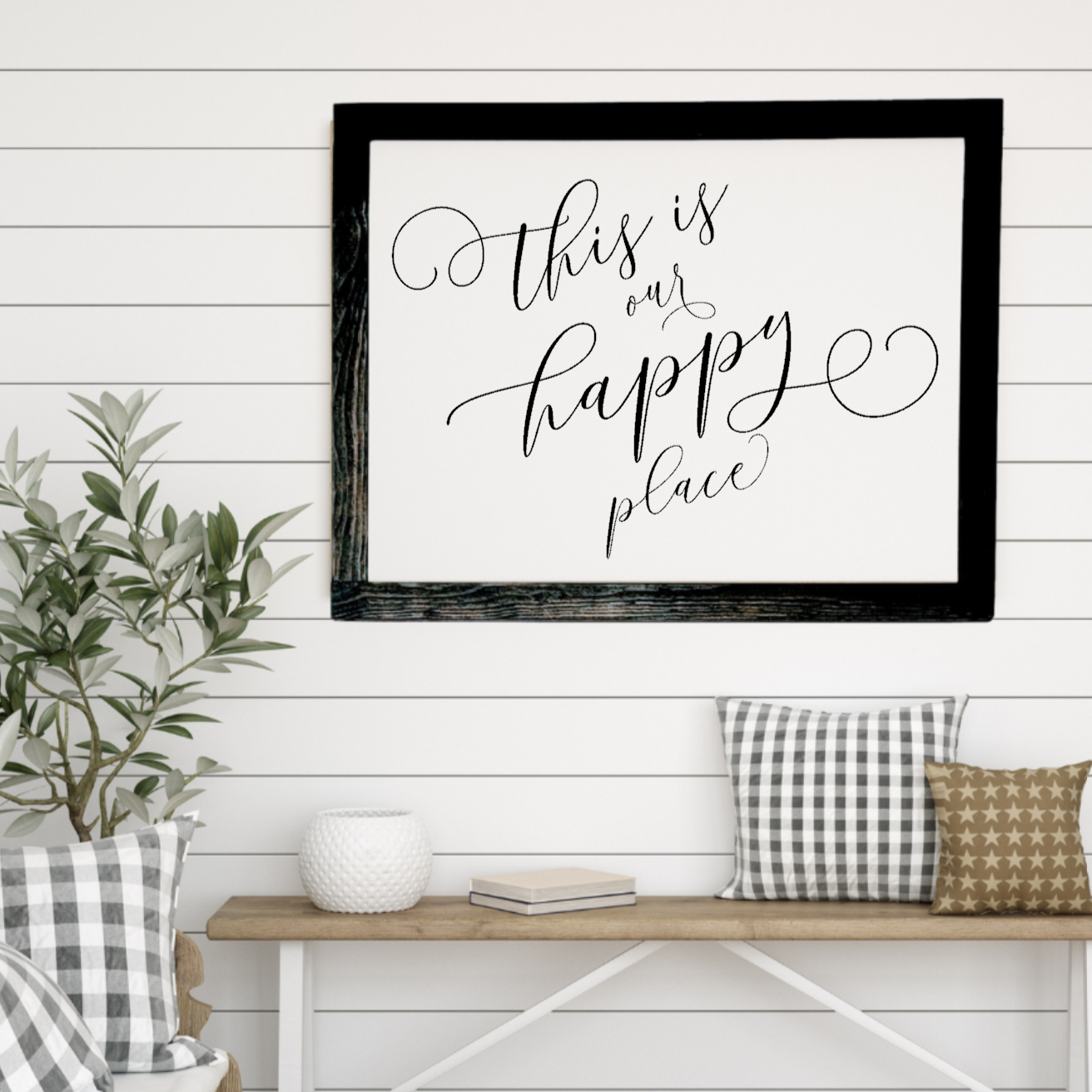 This is our happy place - Wood Sign