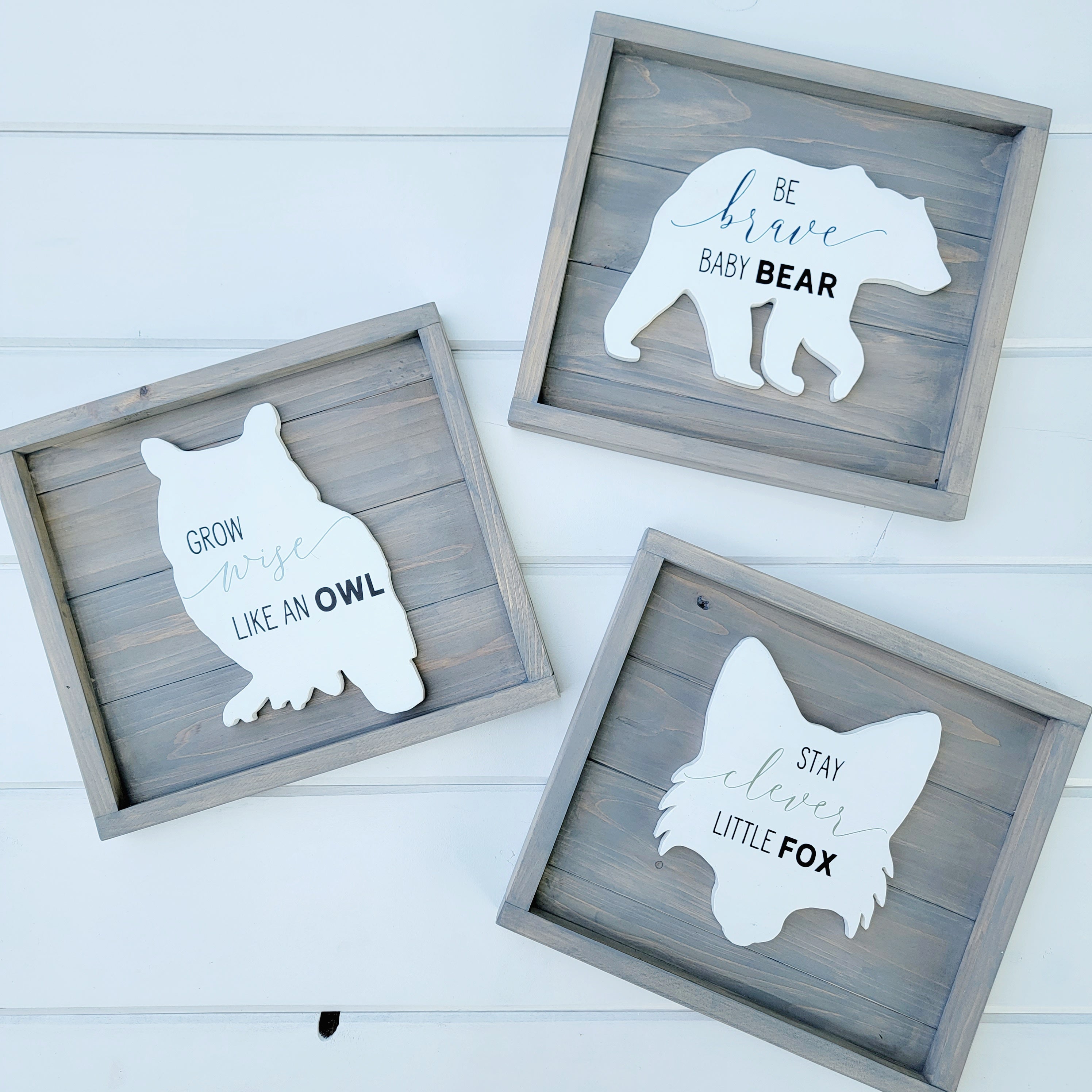 Woodland Animal Wood Signs