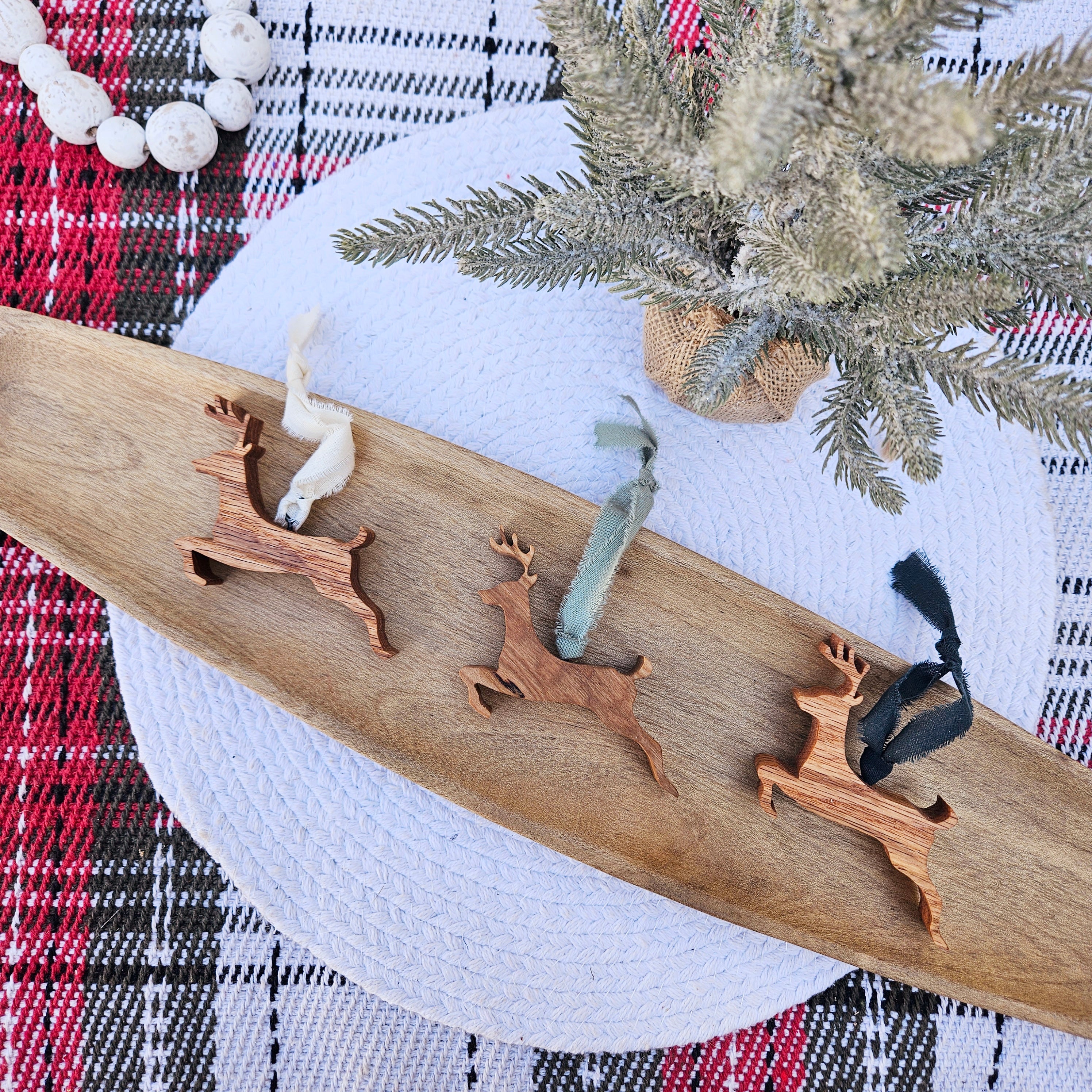 Wood Reindeer Ornament