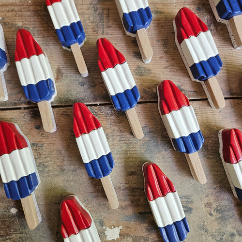 Red White + Blue Popsicle Magnet