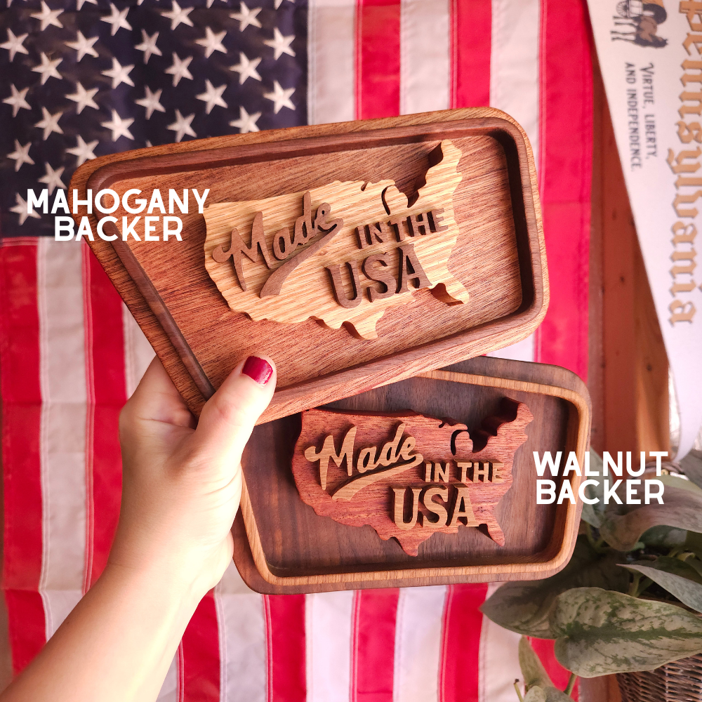3D Mahogany Made in the USA Sign