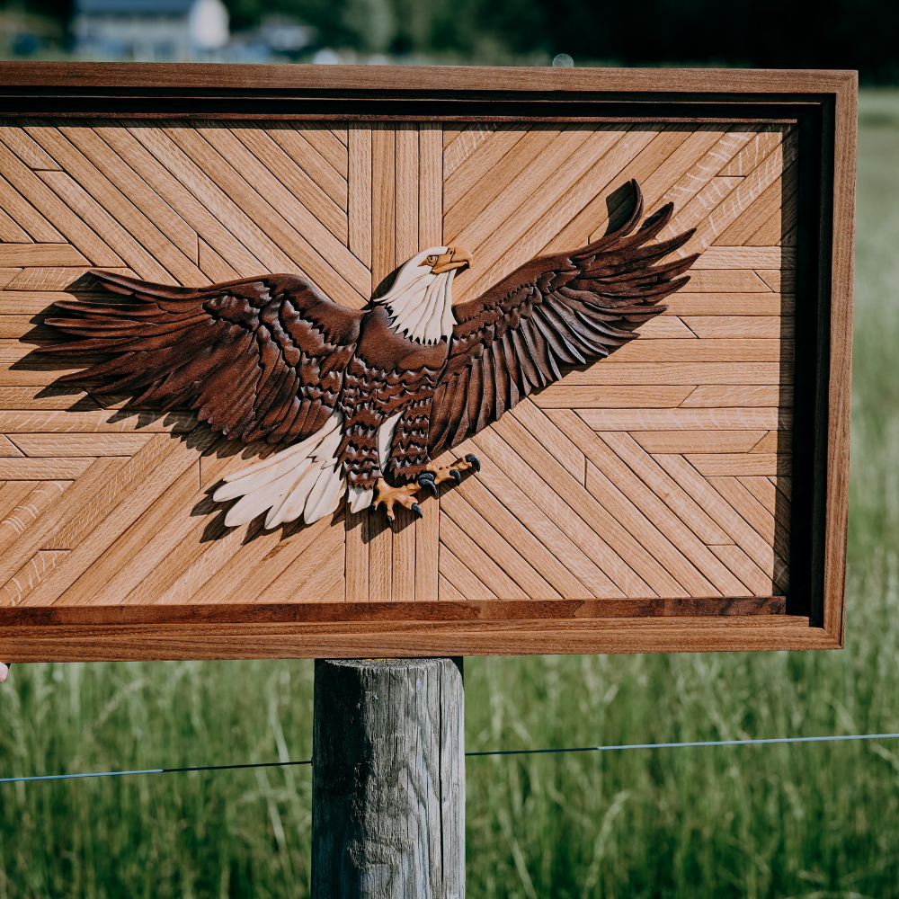 3D Hardwood Bald Eagle Statement piece