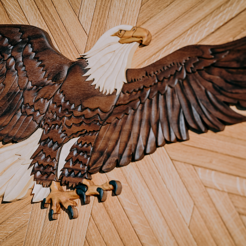 3D Hardwood Bald Eagle Statement piece