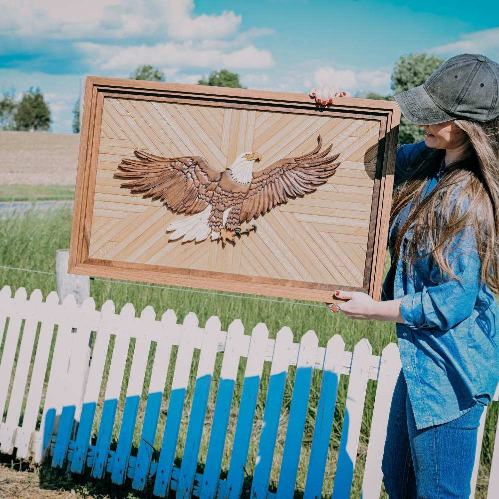 3D Hardwood Bald Eagle Statement piece