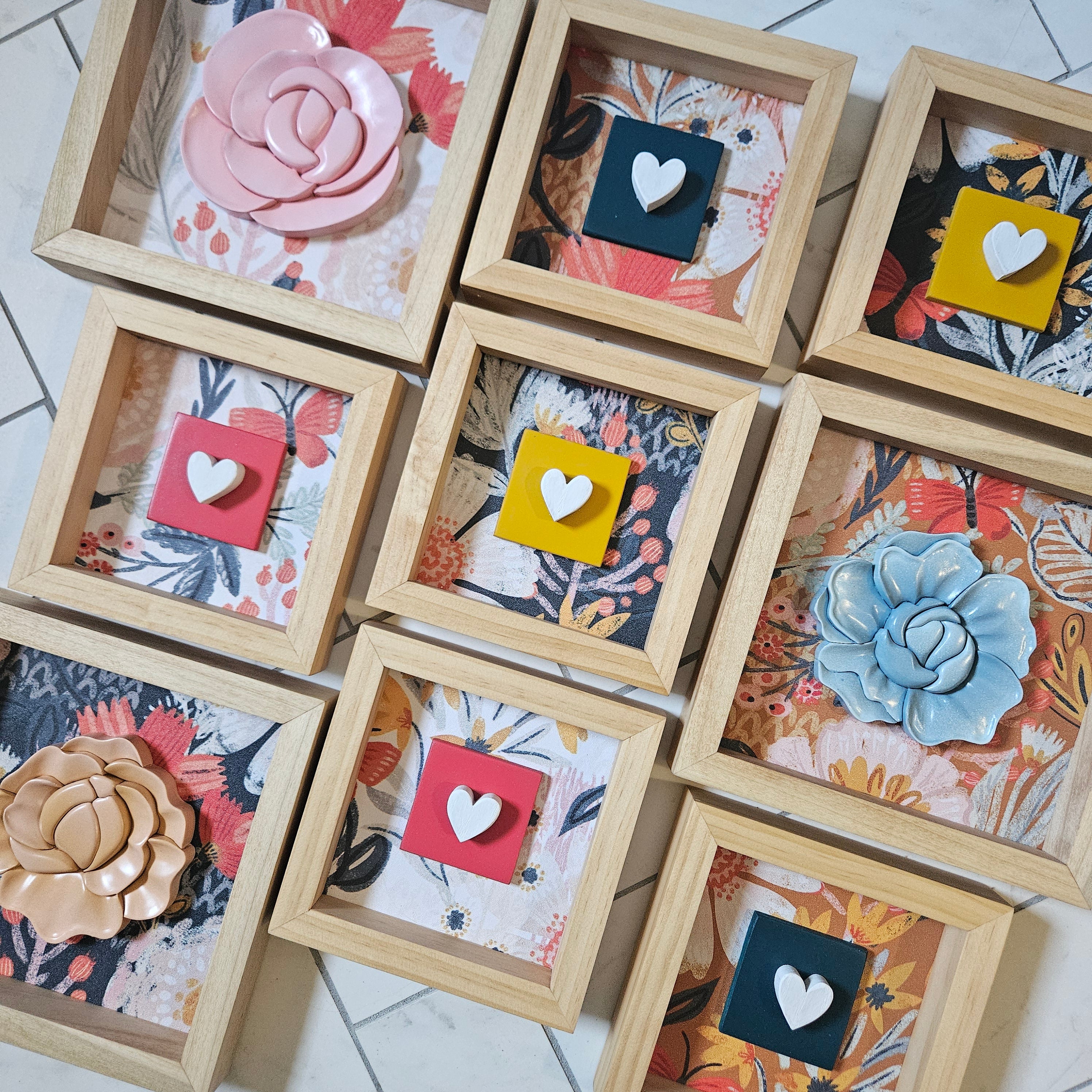 3D Pink Floral Wood Sign