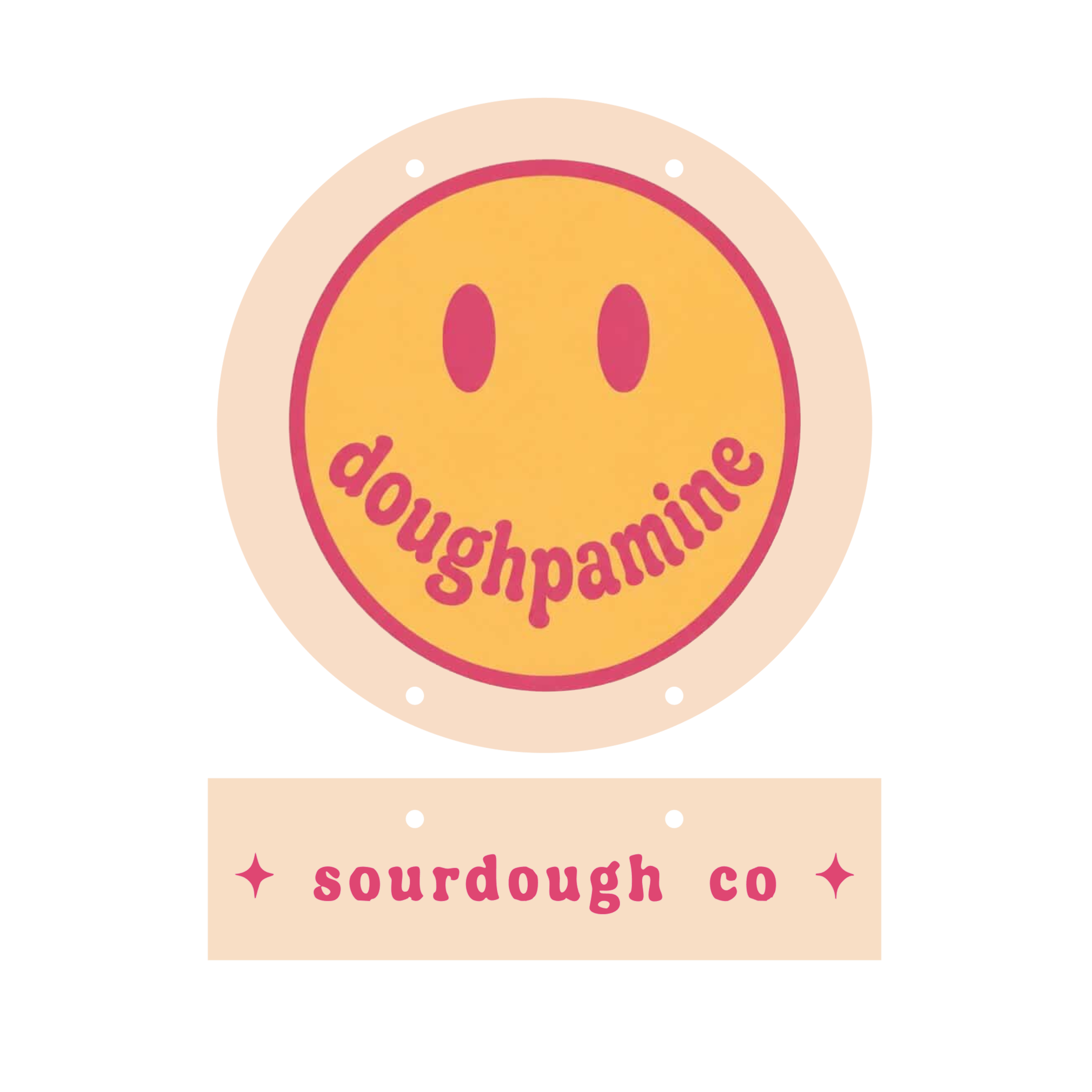 Custom 3D Hanging Circle Sign - Doughpamine Sourdough co