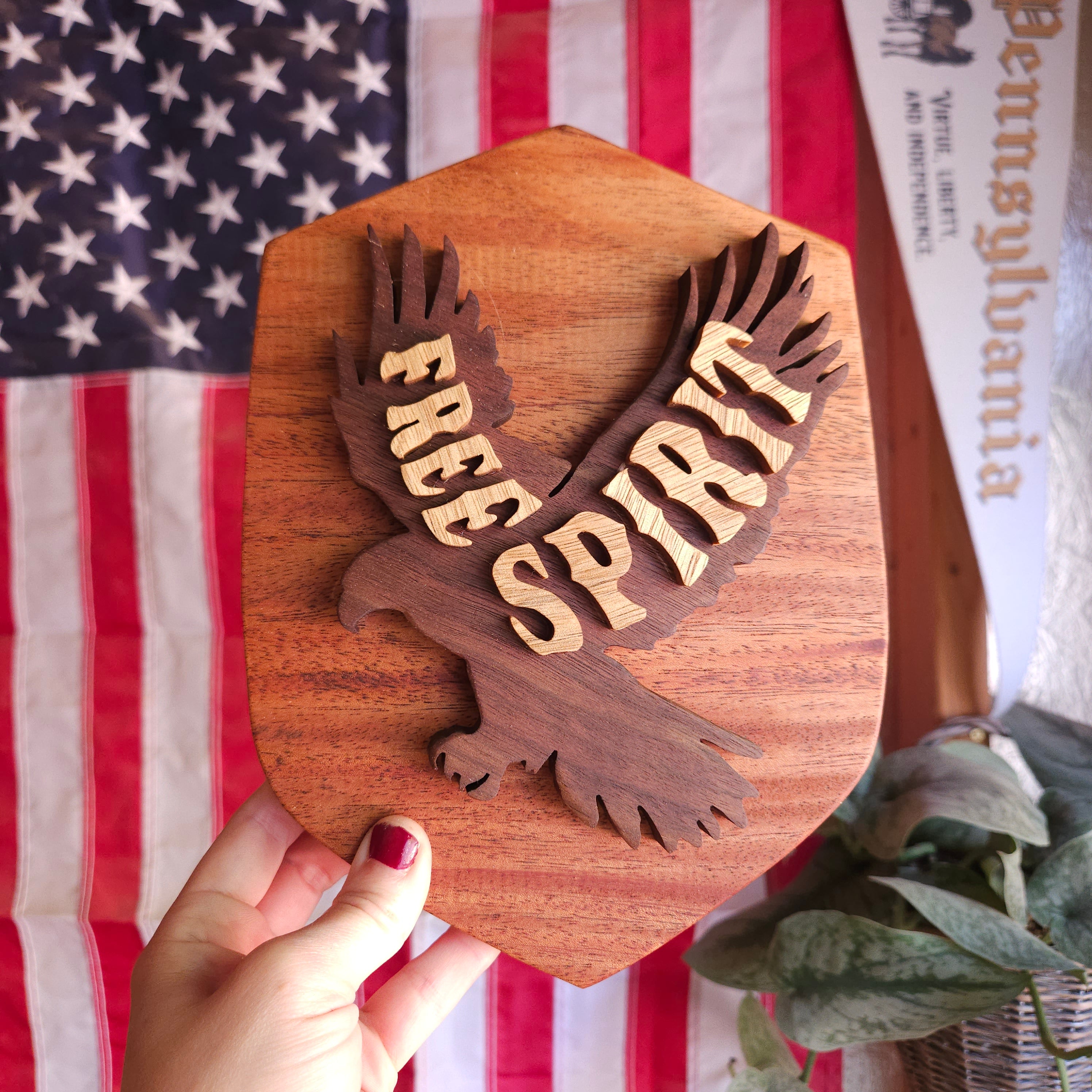 Mahogany 3D Free Spirit Sign