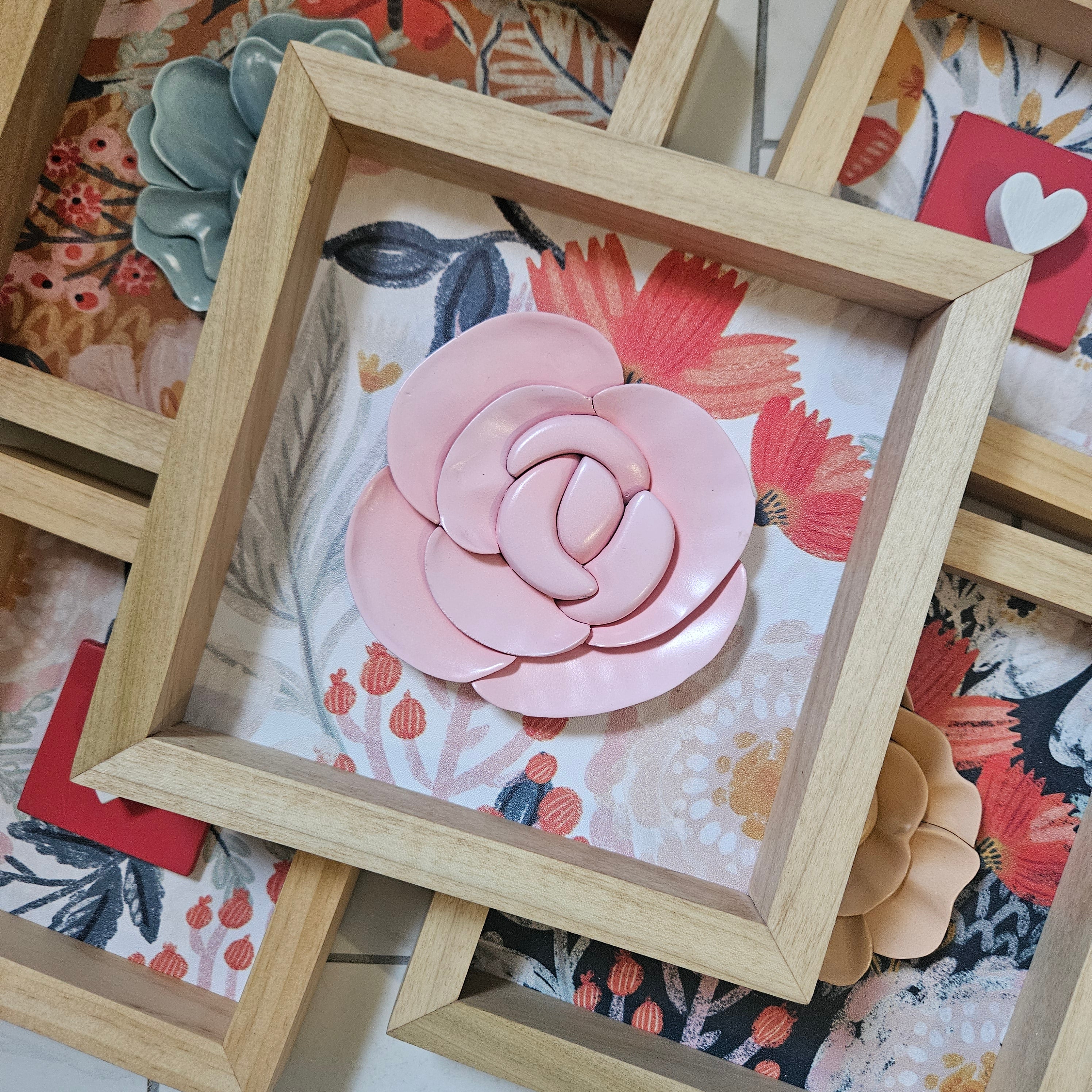 3D Pink Floral Wood Sign