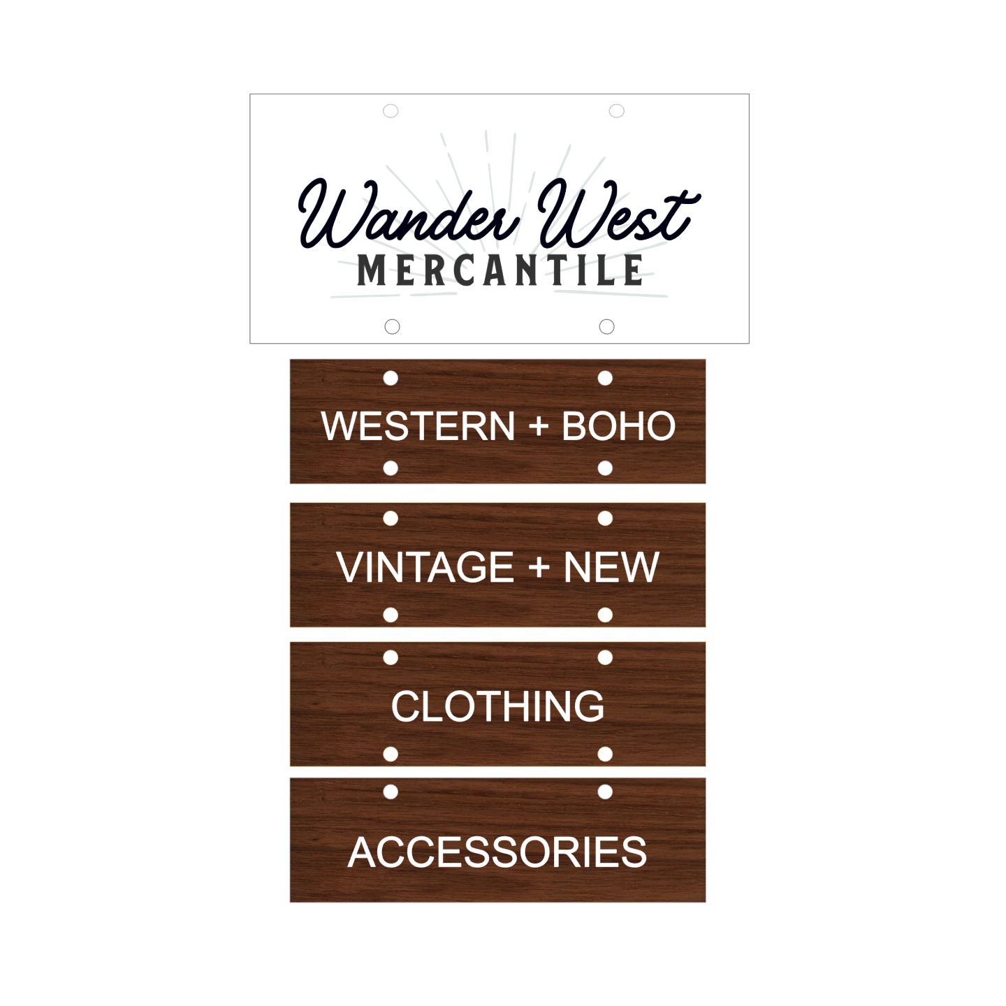 Custom 3D Hanging Sign - Wander West
