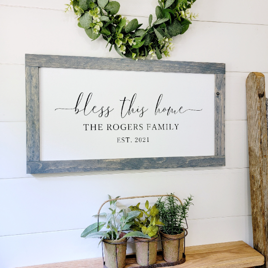 Bless this home - Customizable Wood Sign