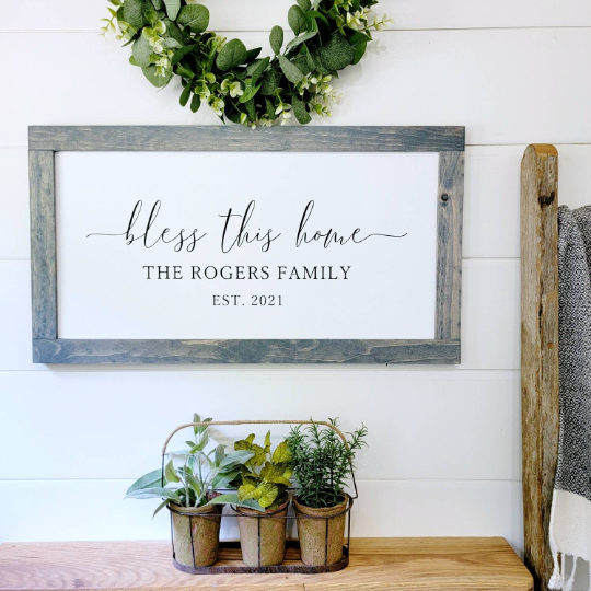 Bless this home - Customizable Wood Sign