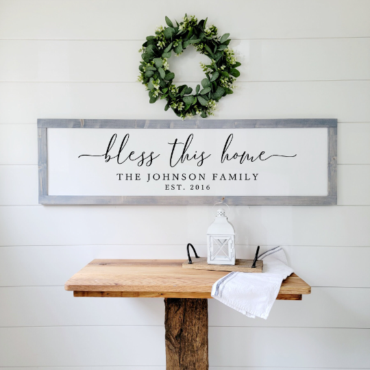 Bless this home - Customizable Wood Sign