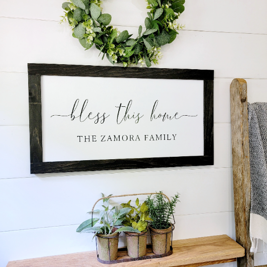Bless this home - Customizable Wood Sign