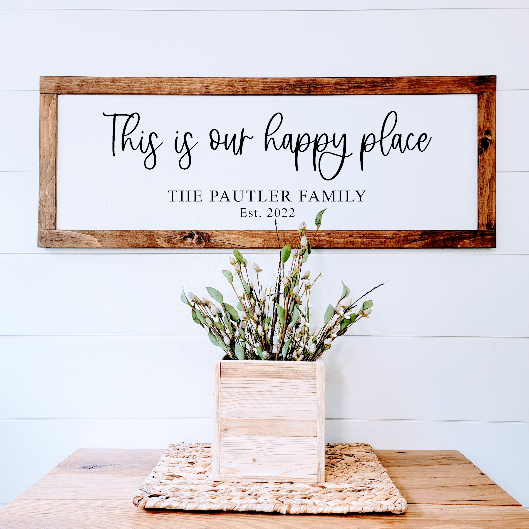 This is our Happy Place - Customizable Wood Sign